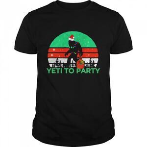 Retro Yeti To Party Sasquatch Christmas  Shirt